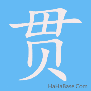 《贯》的筆順動畫寫字動畫演示