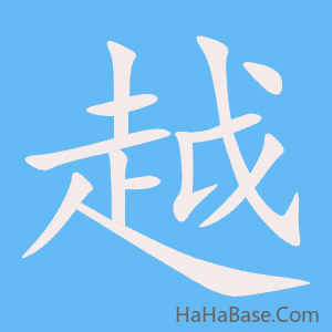 《越》的筆順動畫寫字動畫演示