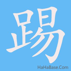 《踢》的筆順動畫寫字動畫演示