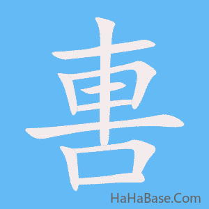 《軎》的筆順動畫寫字動畫演示