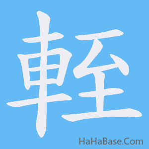 《輊》的筆順動畫寫字動畫演示