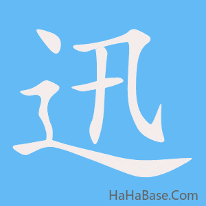 《迅》的筆順動畫寫字動畫演示