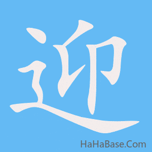 《迎》的筆順動畫寫字動畫演示