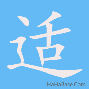 《适》的筆順動畫寫字動畫演示