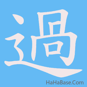 《過》的筆順動畫寫字動畫演示