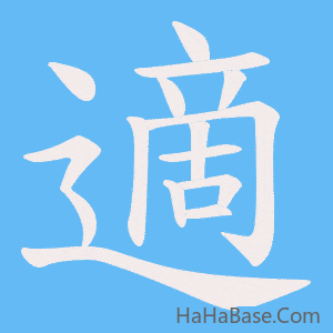《適》的筆順動畫寫字動畫演示