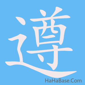 《遵》的筆順動畫寫字動畫演示