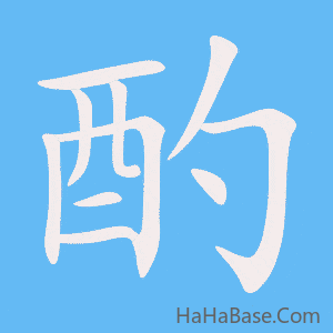 《酌》的筆順動畫寫字動畫演示