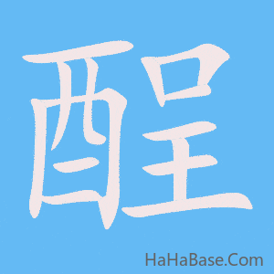 《酲》的筆順動畫寫字動畫演示