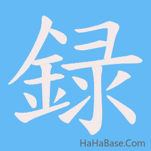 《録》的筆順動畫寫字動畫演示