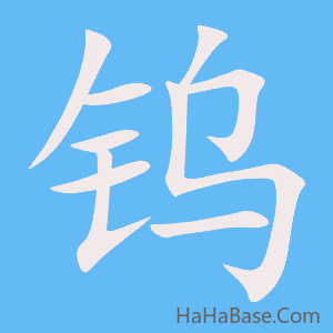 《钨》的筆順動畫寫字動畫演示