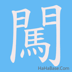 《闖》的筆順動畫寫字動畫演示