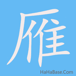 《雁》的筆順動畫寫字動畫演示