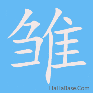 《雏》的筆順動畫寫字動畫演示