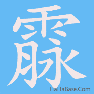 《霡》的筆順動畫寫字動畫演示