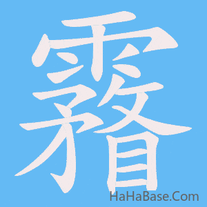 《霿》的筆順動畫寫字動畫演示