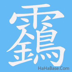 《靎》的筆順動畫寫字動畫演示