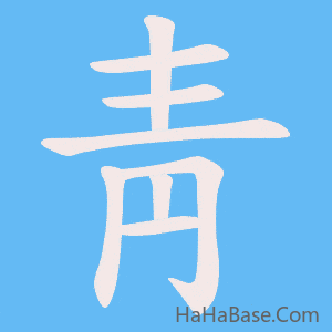 《靑》的筆順動畫寫字動畫演示