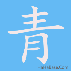 《青》的筆順動畫寫字動畫演示