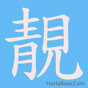 《靚》的筆順動畫寫字動畫演示