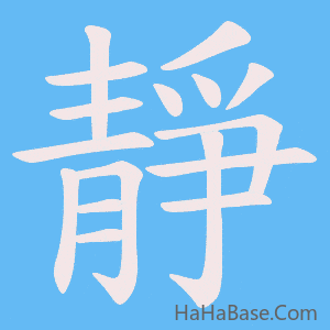 《靜》的筆順動畫寫字動畫演示