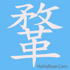 《鞪》的筆順動畫寫字動畫演示