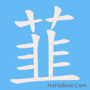 《韮》的筆順動畫寫字動畫演示