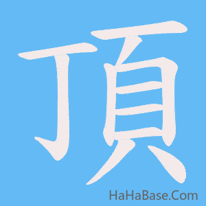 《頂》的筆順動畫寫字動畫演示