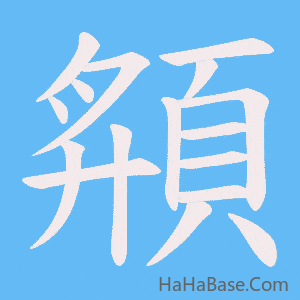 《頯》的筆順動畫寫字動畫演示