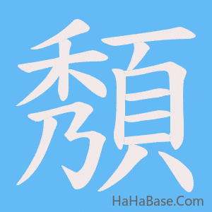 《頺》的筆順動畫寫字動畫演示