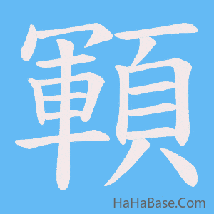《顐》的筆順動畫寫字動畫演示