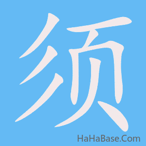 《须》的筆順動畫寫字動畫演示