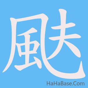 《颫》的筆順動畫寫字動畫演示
