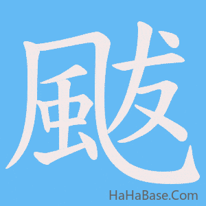 《颰》的筆順動畫寫字動畫演示