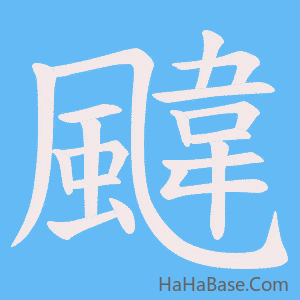《颹》的筆順動畫寫字動畫演示