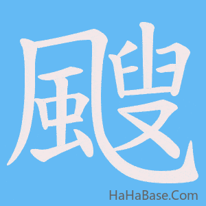 《颼》的筆順動畫寫字動畫演示
