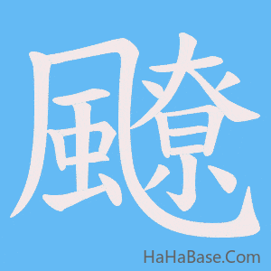 《飉》的筆順動畫寫字動畫演示
