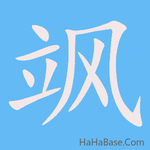 《飒》的筆順動畫寫字動畫演示