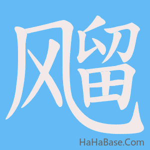 《飗》的筆順動畫寫字動畫演示