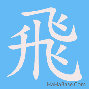 《飛》的筆順動畫寫字動畫演示