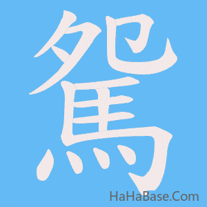 《駌》的筆順動畫寫字動畫演示