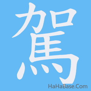 《駕》的筆順動畫寫字動畫演示