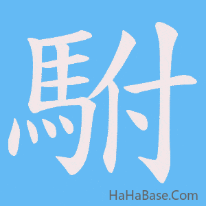 《駙》的筆順動畫寫字動畫演示