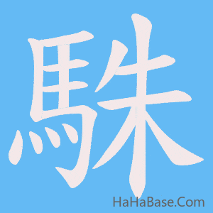 《駯》的筆順動畫寫字動畫演示