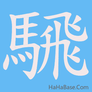 《騛》的筆順動畫寫字動畫演示
