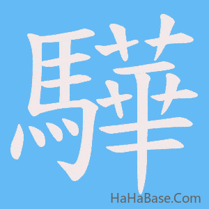 《驊》的筆順動畫寫字動畫演示
