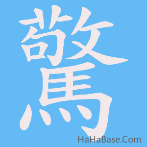 《驚》的筆順動畫寫字動畫演示