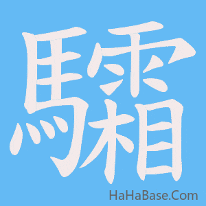 《驦》的筆順動畫寫字動畫演示