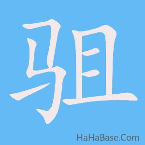 《驵》的筆順動畫寫字動畫演示