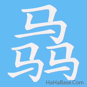 《骉》的筆順動畫寫字動畫演示